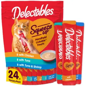 Hartz Delectables Squeeze up Variety Pack Interactive Lickable Wet Cat Treat | 0.5oz (24 Count) | Chicken