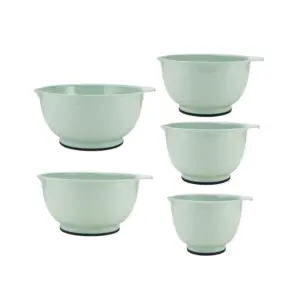 Kitchenaid Juego de 5 Tazones de Plastico para Mezclar en Pistacho con Fondo de Goma | Pistachio