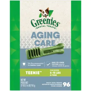 Greenies Aging Care Regular Natural Dog Dental Care Chews Oral Health Dog Treats | 27 Ounce Pack (27 Treats)