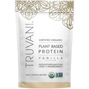 Truvani Vegan Pea Protein Powder | Vanilla | 20g Organic Plant Based Protein | 10 Servings | Keto | Gluten and Dairy Free | Low Carb | No Added Sugar