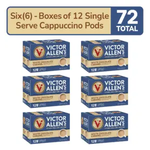 Victor Allen's Coffee White Chocolate Caramel Flavored Cappuccino | 42 Count | Single Serve Cups for Keurig K-Cup Brewers