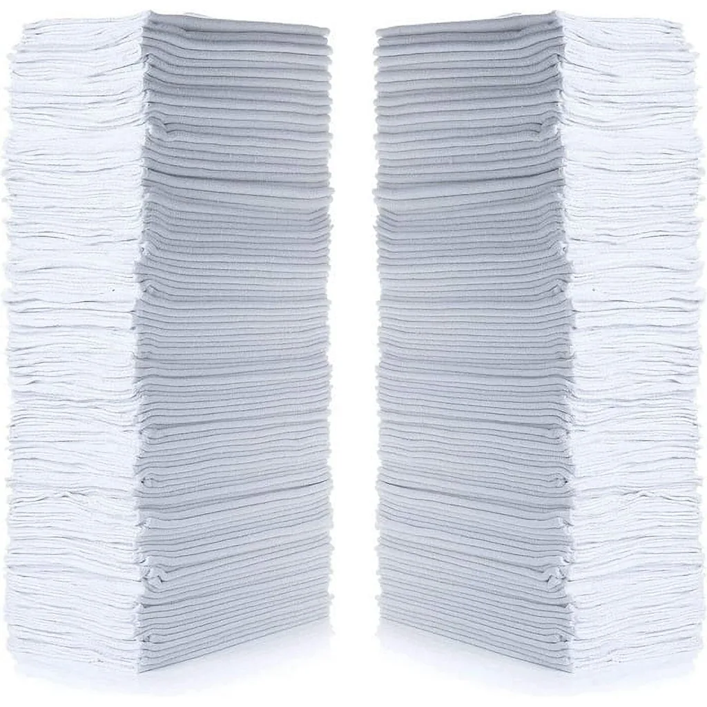 Simpli-Magic Shop Towels White Cotton Rags Multipurpose Cleaning Cloths | 150-Pack