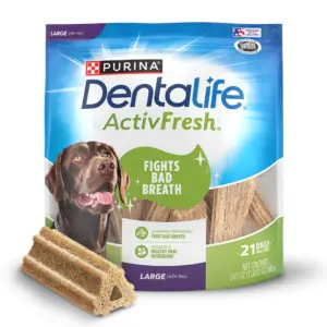 Purina DentaLife ActivFresh Chicken Flavor Large Breed Adult Dog Dental Chews – 24.1 Ounce Pouch (21 ct)