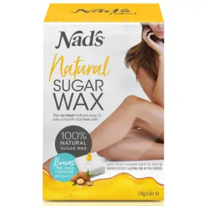 Nad's Natural Sugar Wax Waxing Kit for Full-Body Hair Removal | 6oz | Vegan | Hypoallergenic | No-heat