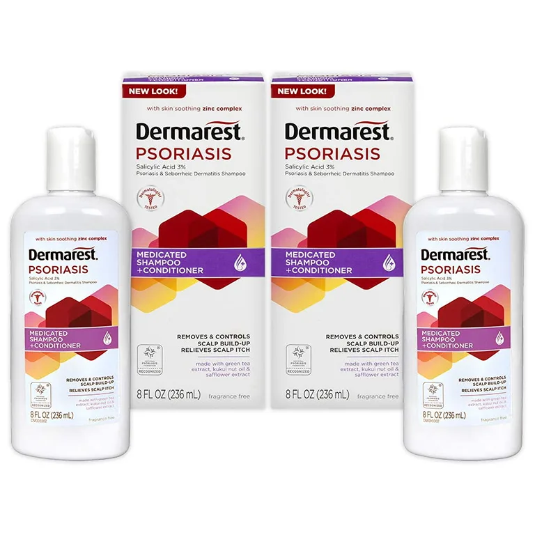 Dermarest Psoriasis Medicated Shampoo Plus Conditioner | 8 FL Ounce | 2 Pack