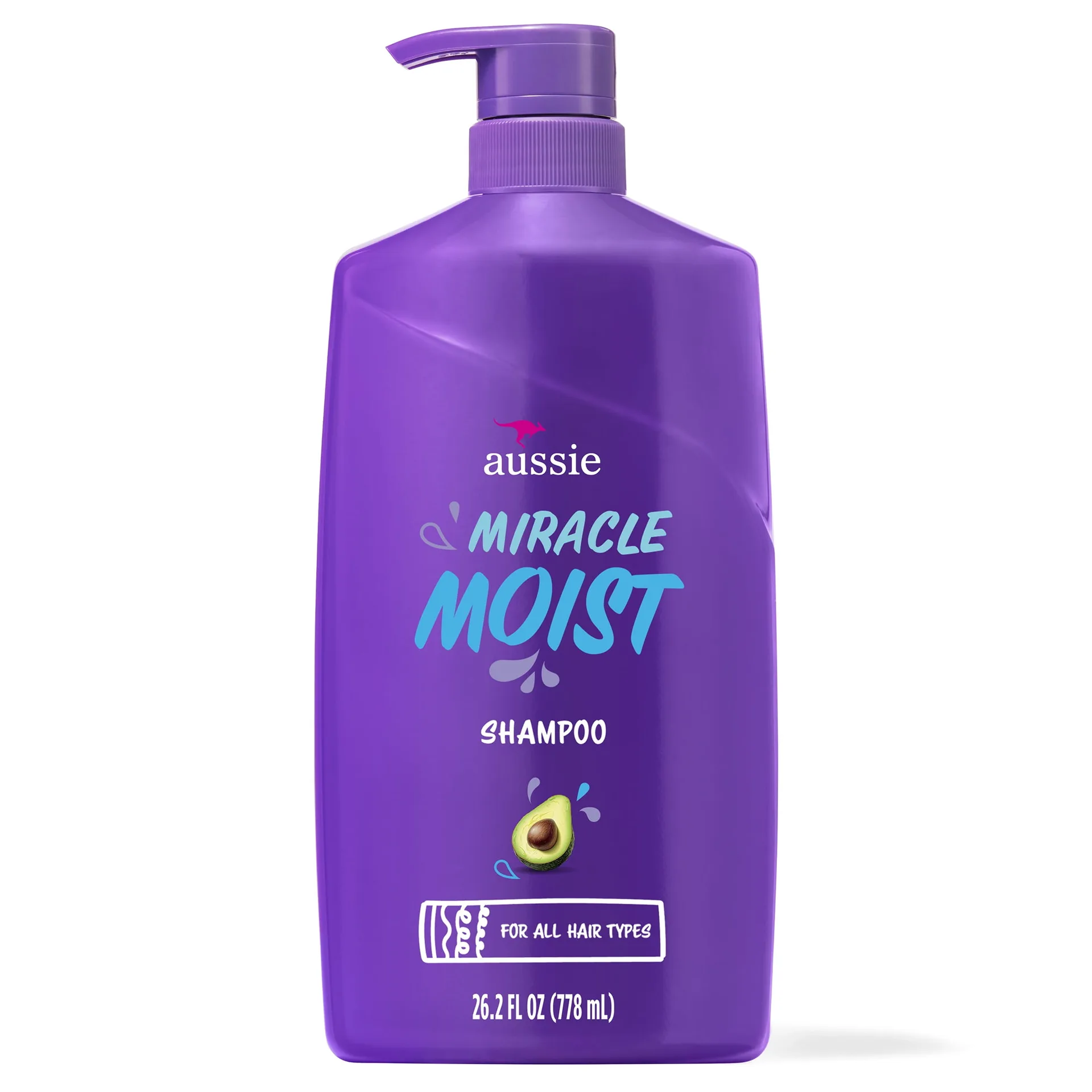 Aussie Miracle Moist Shampoo with Avocado | Paraben Free | for All Hair Types 26.2 fl Ounce