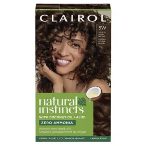 Clairol Natural Instincts Demi-Permanent Hair Color Creme | 5W Medium Warm Brown | Hair Dye | 1 Application