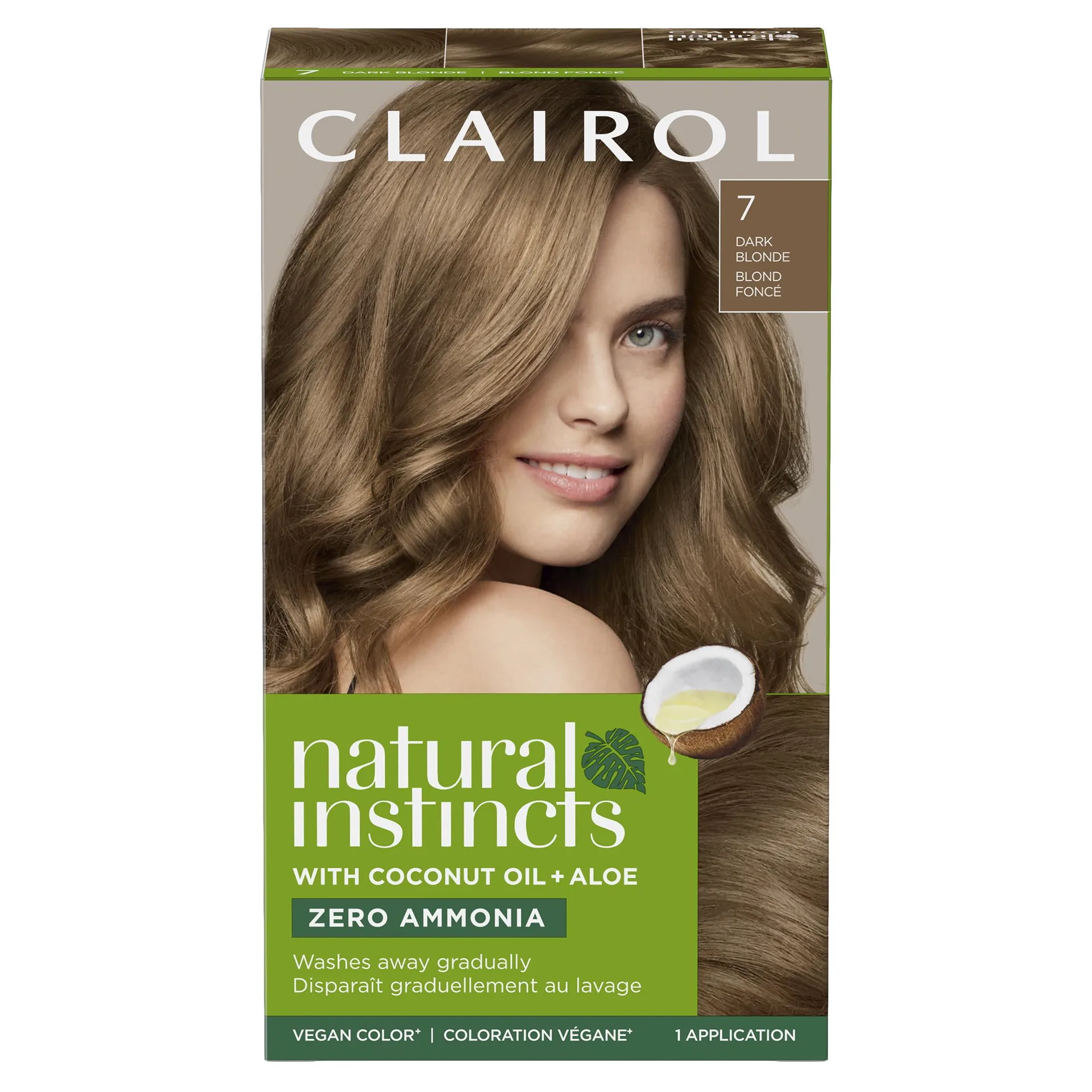 Clairol Natural Instincts Demi-Permanent Hair Color Creme | 7 Dark Blonde | Hair Dye | 1 Application