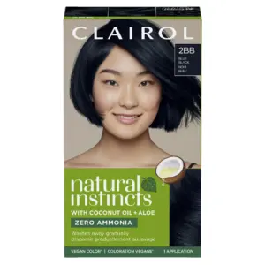 Clairol Natural Instincts Demi-Permanent Hair Color Creme | 2BB Blue Black | Hair Dye | 1 Application
