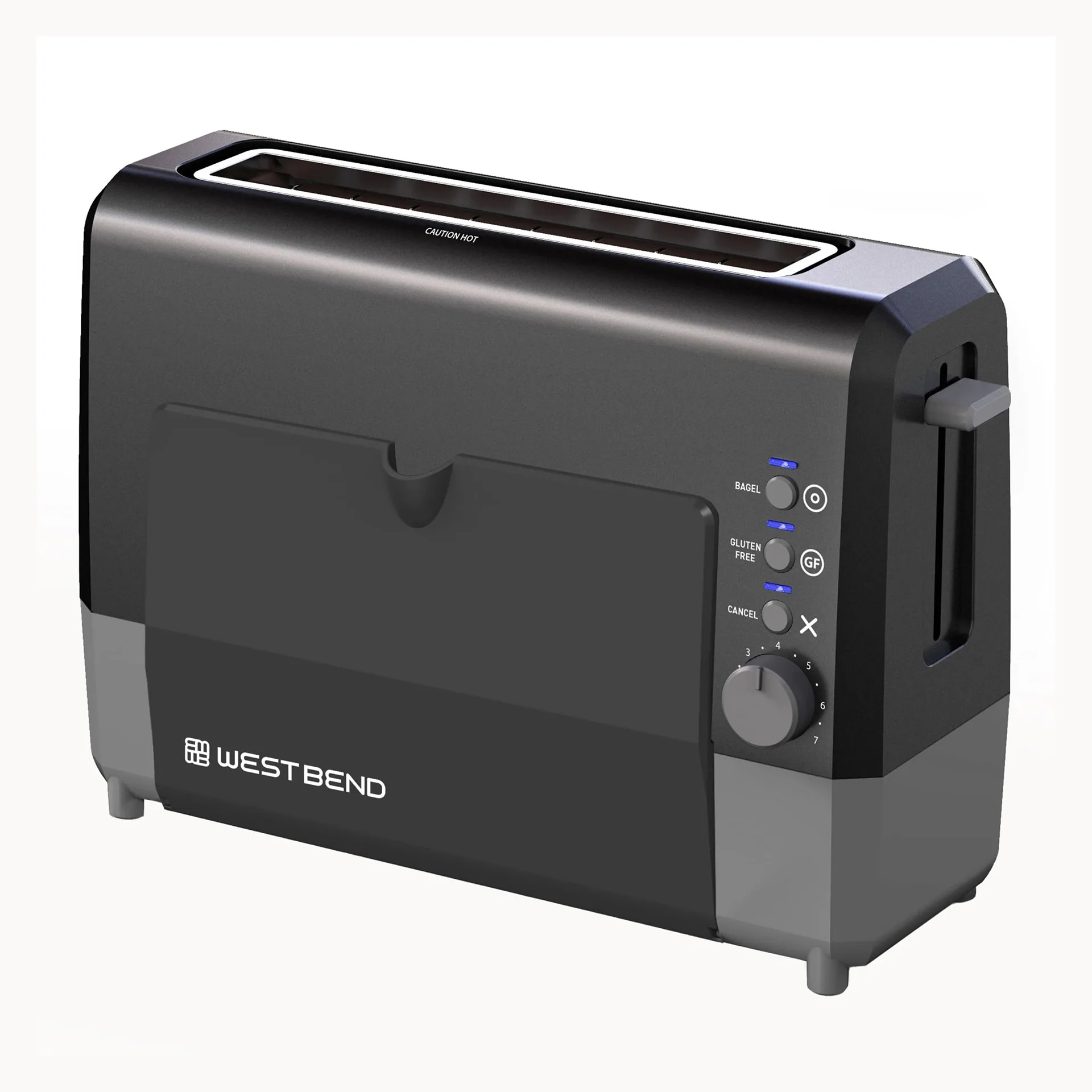 West Bend QuikServe Compact 2-Slice Toaster with Extra Wide Slots & Cool Touch Exterior | Inch Black (77224)
