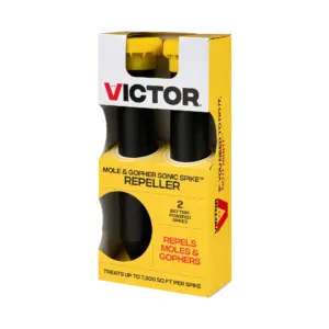 Victor Mole & Gopher Sonic Spike | Electronic Pest Repeller | 2 Pack