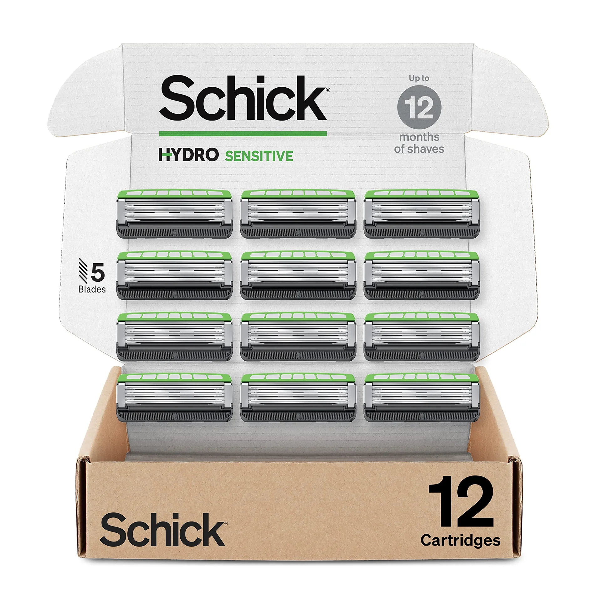 Schick Hydro Dry Skin Refills -- Schick Razor Refills for Men | Men's Razor Refills | 12 Count
