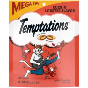 Temptations Classic Rockin' Lobster Flavor Crunchy and Soft Cat Treats | 6.3 Ounce Pouch | 1