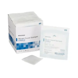 McKesson Non-Woven Gauze Sponges | Sterile Absorbent Wound Pad | 2 Inch x 2 Inch | 2 per Pack | 50 Packs | 100 Total