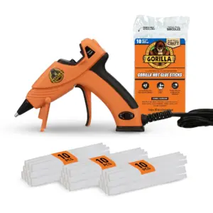 Gorilla Mini Hot Glue Gun Kit (Pack of 1 Mini Hot Glue Gun & 30 Sticks) | Dual Temp | Precision Nozzle | & Easy Squeeze Trigger