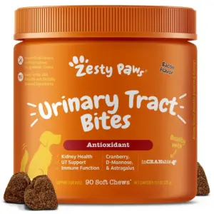 Cranberry Bladder Bites | Kidney | Bladder and Urinary Tract (UT) Support | Functional Dog Supplement | Bacon Flavor | 90 Count Soft Chews