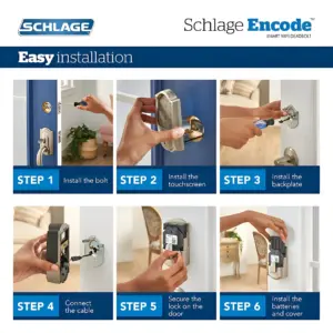 Schlage Be489wb-Cen Encode Wifi Enabled Electronic Keypad Deadbolt | Black | Matte Black