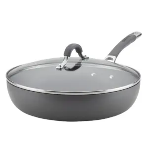 Circulon Radiance Hard-Anodized Nonstick Covered Deep Skillet | 12-Inch | Gray