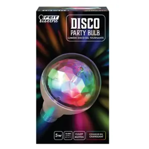 Feit Electric LED 5W | Rotating Disco Party Bulb | A25 | Medium (E26) Base | Non-Dimmable | Single