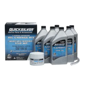 Quicksilver 10W-30 Oil Change Kit for 4-Stroke 150hp Mercury & Mariner Outboards | 150 HP | 6 L