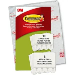Command Picture Hanging Strips Variety Pack | Damage Free Hanging Picture Hangers | Wall Hanging Strips for Christmas Decorations | White | 10 Small Pairs & 8 Medium Pairs(36 Strips)