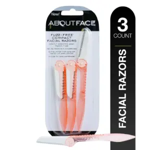 About Face Fuzz-Free Folding Facial Razors | 3 Beauty Groomers | 2 Pack
