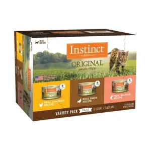 Instinct Original Grain Free Recipe Variety AIS1Pack Natural Wet Canned Cat Food by Nature's Variety | 3 Ounce (Pack of 12)