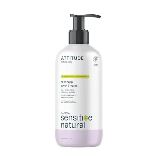 ATTITUDE Hand Soap for Sensitive Skin with Oat & Chamomile | EWG Verified | Dermatologically Tested | Vegan | 16 Fl Ounce