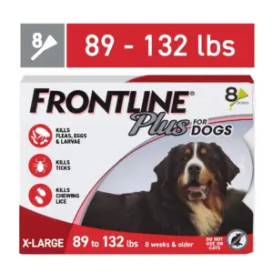 FRONTLINE Plus for Dogs Flea and Tick Extra Large Dog Spot Treatment | 89 | 132 lbs | 8 Count