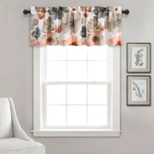 Lush Decor Leah Room Darkening Valance | Coral_Gray