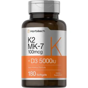 Vitamin K2 Complex with D3 | 180 Softgel Capsules | By Horbaach (Premium Edition)