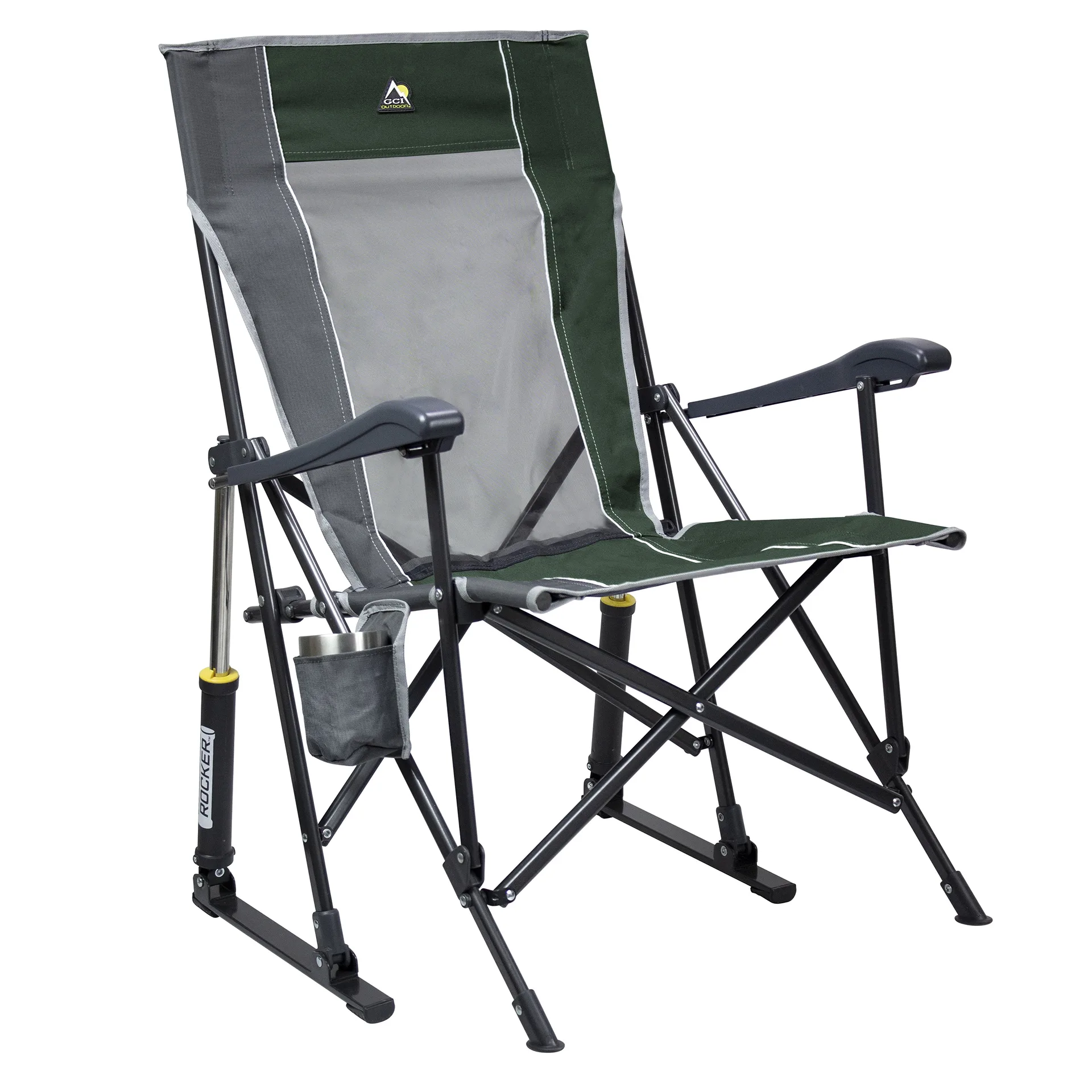 GCI Outdoor RoadTrip Rocker Foldable Rocking Camp Chair | Hunter