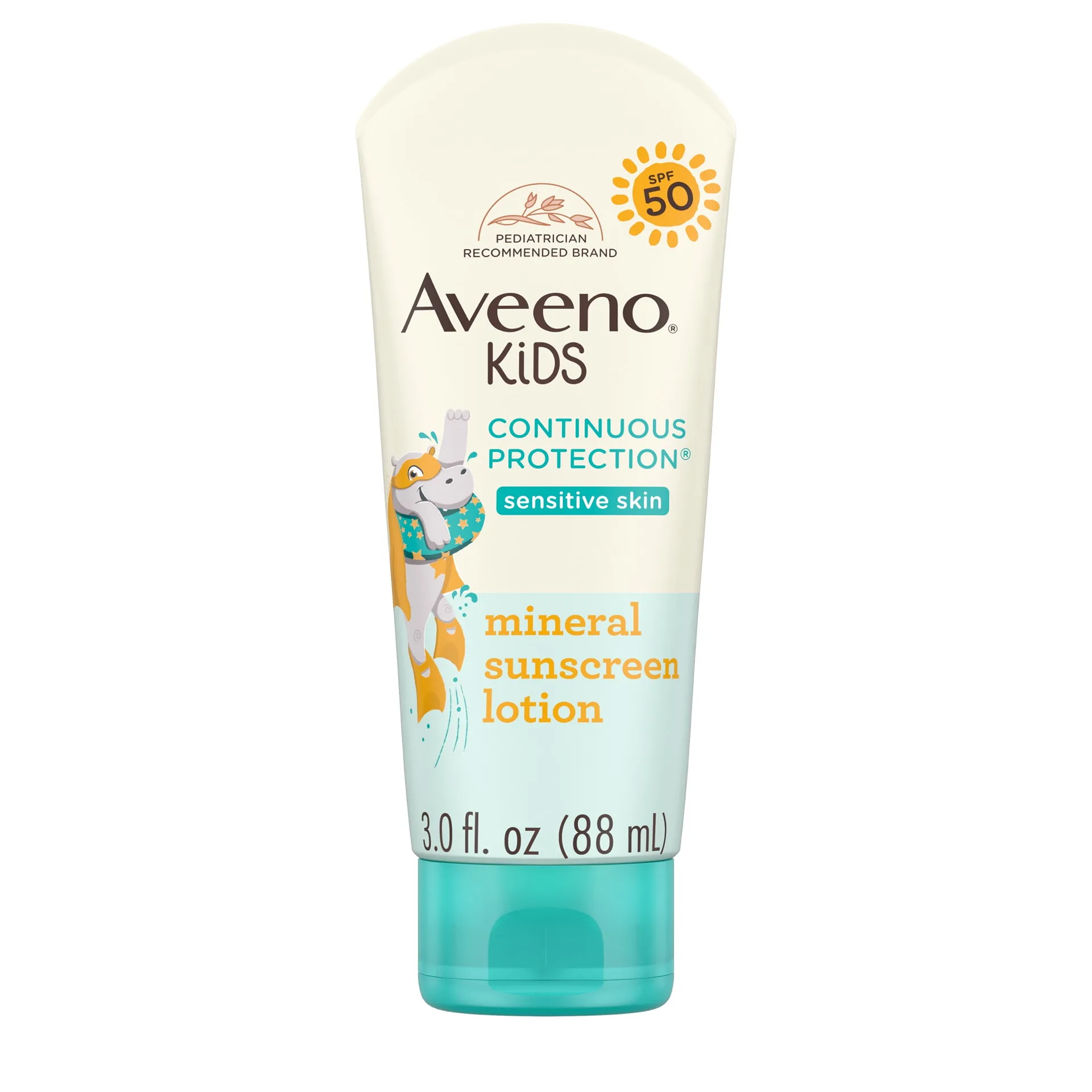 Aveeno Kids Continuous Protection Mineral Sunscreen | Broad Spectrum SPF 50 | 3 fl. Ounce | 1