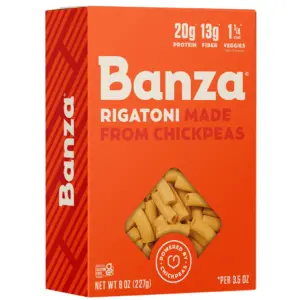 Banza Rigatoni Pasta from Chickpeas | Gluten Free | High Protein | & Lower Carb Protein Noodles | 8oz | Single