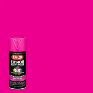 Krylon K02708007 Fusion All-Inch-One | Gloss | Hot Pink | 12 Ounce | Spray Paint | Multi-Surface | (1 Piece | 1 Pack) | Single