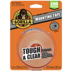 Gorilla Tough and Clear Double Sided Mounting Tape | Clear Tape | 1 x 150