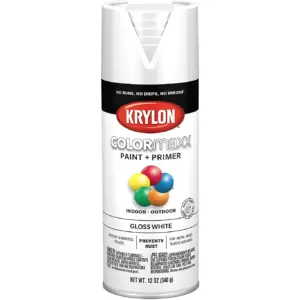 Krylon COLORmaxx Paint + Primer | Gloss | White | 12 Ounce