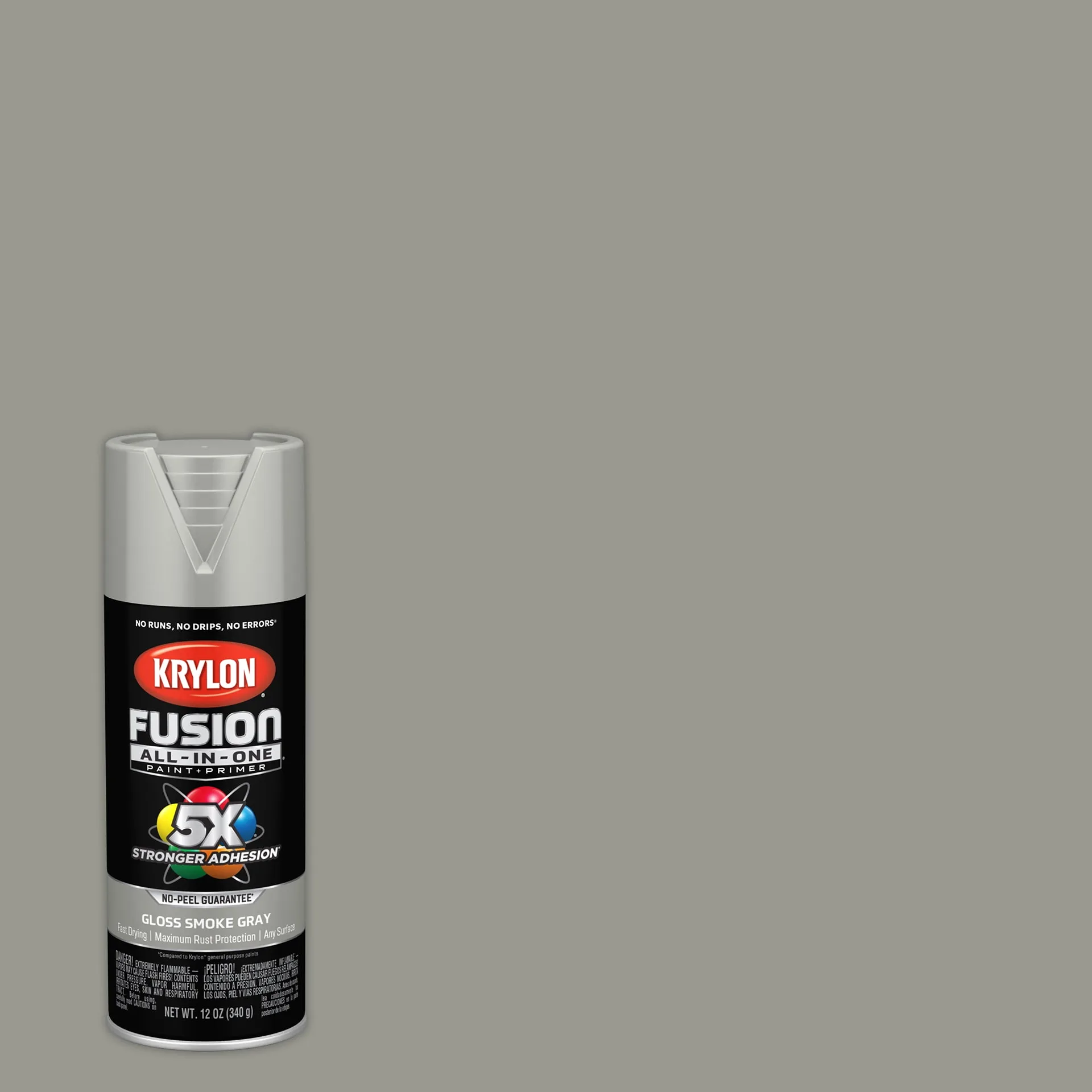 Krylon K02723007 Krylon Fusion All-Inch-One Smoke Gray Gloss 12 Ounce Spray Paint | Multi-Surface | (1 Piece | 1 Pack) | Single