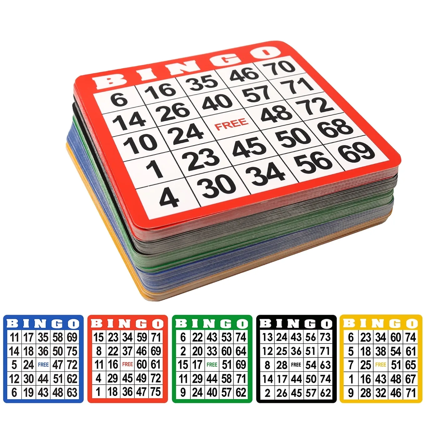 GSE Bingo Cards | Multi-Color Bingo Game Cards for Large Groups | Family/Friend Parties | Kids School Classroom Game (100 Pack)
