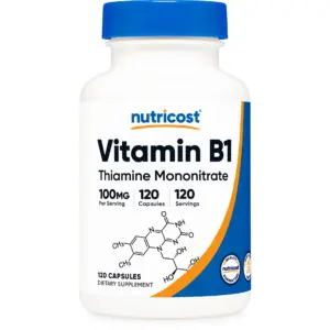 Nutricost Vitamin B1 (Thiamine) 100mg | 120 Capsules | Gluten Free & Non-GMO
