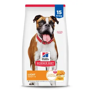 Hill's Science Diet Light Chicken and Barley Dry Dog Food | 15lb Bag | Chicken Meal and Barley | 15 lbs