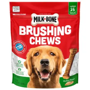 Milk Bone Brushing Chews Daily Dental Dog Treats | Large | 33.7 Ounce Bags | 25 Bones Per Bag | 1