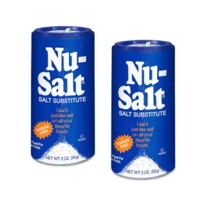 NU Salt Sodium-Free Salt Substitute (2 Pack) Contains Potassium Chloride | Table Salt Alternative | Vegan | Good for Chips | Pretzels | French Fries | Popcorn Seasoning | 3oz Shaker Bottle