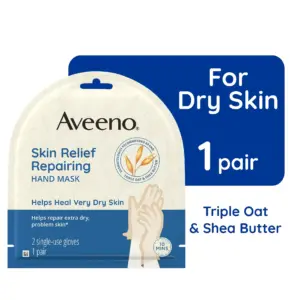 Aveeno Skin Relief Repairing Hand Mask for Dry Skin | 1 Pair of Gloves