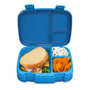 Bentgo Fresh | Leak-Proof | Versatile 4-Compartment Bento-Style Lunch Box with Removable Divider | Portion-Controlled Meals for Teens & Adults On-The-Go | BPA-Free | Food-Safe Materials (Blue)