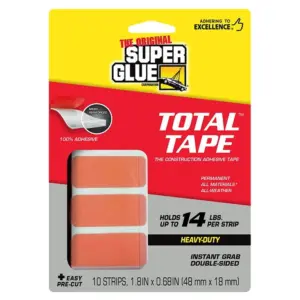 The Original Super Glue Super Strong Double Sided Mounting Tape Orange 0.68 Inch. W X 1.8 Inch. L