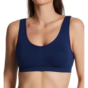 Bali Bralette Womens Bra One Smooth U Wireless Stretch Seamless Comfortable DFBRAL | Inch the Navy | L