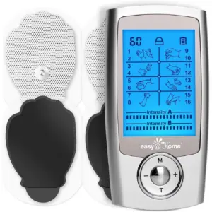 Easy@Home Rechargeable TENS Unit Muscle Stimulator | 16 Modes | 20 Intensity Levels | 1 Pack