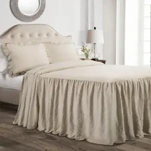 Lush Decor Ruffle Skirt Bedspread | Full | Neutral | 3-Pc Set