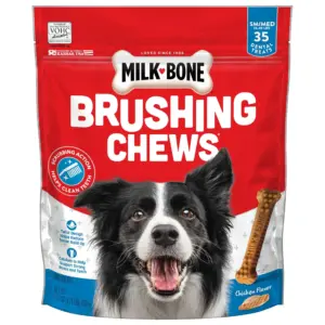 Milk Bone Brushing Chews Daily Dental Dog Treats | Small/Medium | 27.5 Ounce Bag | 35 Bones Per Bag